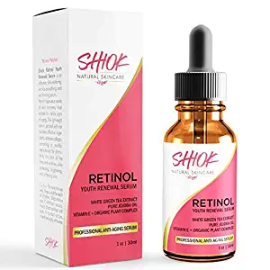 Shiok Retinol Serum, Exclusive To Amazon, 1 Fluid Ounce(30ml) of Age Defying Retinol. ($49 Value)