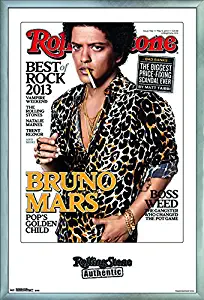 Trends International Rolling Stone Magazine - Bruno Mars 13 Wall Poster, 22.375" x 34", Silver Framed Version