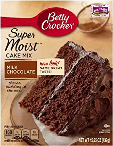 Betty Crocker Supermoist Cake Mix, Milk Chocolate, 15.25-Ounce (Pack of 4)