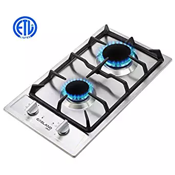 Gas Cooktop, Gasland chef Used GH30SF Built-in Gas Stove Top, Stainless Steel LPG Natural Gas Cooktop 12'', Gas Stove Top With 2 Sealed Burners, ETL Safety Certified, Thermocouple Protection