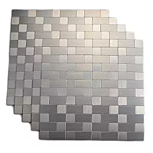 Peel and Stick Tiles Backsplash, Stainless Steel Stick on Wall Tiles for Kitchen