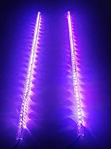 Sando 2PCS Flexible 4ft 300LEDs Brightest Dream Chasing Color LED Whip Lights Spiral Tube Blue-tooth Controlled