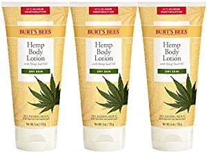 Burt’s Bees Hemp Body Lotion with Hemp Seed Oil for Dry Skin, 6 Ounces (Packaging May Vary), 3 Pack