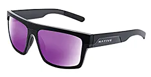 Native Eyewear El Jefe Sunglass, Matte Black/Gloss Black, Violet Reflex