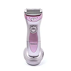 Tezam Cordless Women's Electric Shaver, 3-Blade Wet & Dry Body Hair Epilator Armpit Bikini Trimmer Lady Shaver, Rechargeable