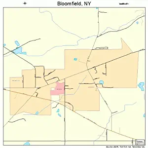 Large Street & Road Map of Bloomfield, New York NY - Printed poster size wall atlas of your home town