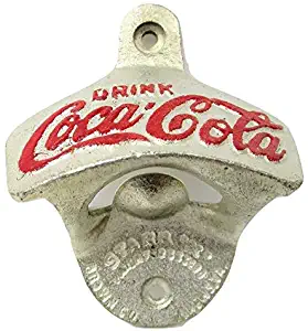 Bottle Opener Drink Coca-Cola Silver Toned Cast Iron RUSTIC Antique-Style