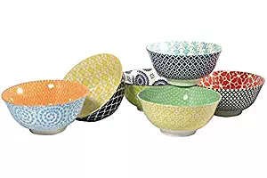 Certified International Large Cereal, Soup, or Pasta Bowls, Chelsea Collection, 6.1 Inch, Set of 6 Assorted Designs