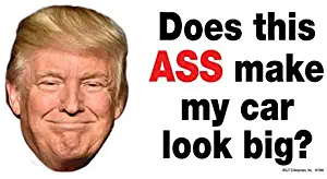 SJT ENTERPRISES, INC. Does this ASS make my car look big? Trump head anti-Donald Trump 4" x 8" car magnet - water proof and UV resistent. 81594