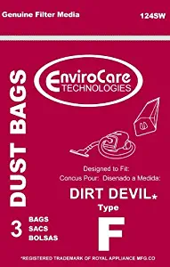 Replacement Dirt Devil Type F Bags (3 Pack) for Dirt Devil Canister