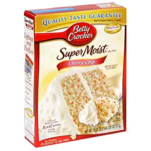Betty Crocker Supermoist Cake Mix, Cherry Chip, 18.25-Ounce Boxes (Pack of 12)