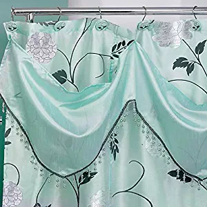 Popular Bath Shower Curtain with Valance, Avanti Collection, 70" x 72", Aqua