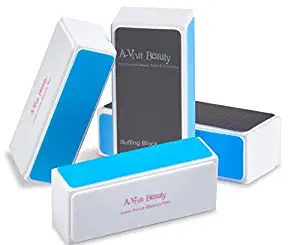 A-viva Beauty 4 Way Premium Shine Nail Buffer Block, 4 Count