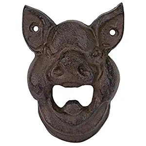 Design Toscano QH14394 Divine Swine Pig Wall Mount Bottle Opener, 4.5 Inches, antique bronze