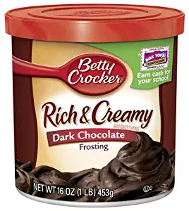 Betty Crocker Frosting, Rich & Creamy Gluten Free Frosting, Dark Chocolate, 16 Oz Canister (Pack of 8)