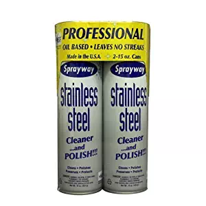 Sprayway Stainless Steel Cleaner, 2/15oz Can, Pack of 2