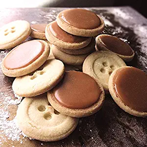 15 Dingel's Oven Salted Caramel Glazed Shortbread BUTTONS cookies. Luxury Gourmet Shortbreads Buttery Crunchy, with a deep, salted caramel finish! DELISH INDULGE