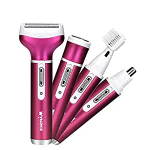 Women 4 In 1 Rechargeable Electric Epilator Hair Shaver Lady'S Electric Trimmer Remover Waterproof Razor for Bikini Women Area/Nose/Armpit