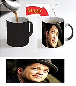 Color Change Magic Black Coffee Mug Bruno Singer Mars Handsome Hat Hot American Christmas Gift D3