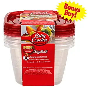 Betty Crocker Easy Seal 16.5-oz. Plastic Storage Containers, 3-ct. Packs (4)