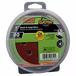 ALI INDUSTRIES 4344 8 Hole Hook and Loop 80 Grit Disc, 5-Inch, 50-Pack