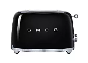 Smeg TSF01BLUS 50's Retro Style Aesthetic 2 Slice Toaster, Black