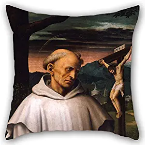 Oil Painting Joan Macip, Joan De Joanes' - Saint Bruno Throw Pillow Covers 16 X 16 Inches / 40 by 40 cm Gift Or Decor for Home Seat Family Teens Boy Friend Teens Girls - Twin Sides