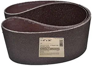 Sungold Abrasives 35096 4-Inch by 36-Inch Sanding Belts Premium Industrial X-Weight Aluminum Oxide Assorted Grits, 10-Pack