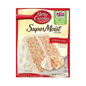 Betty Crocker Supermoist Cherry Chip Cake Mix, 15.25 Ounce -- 12 per case.
