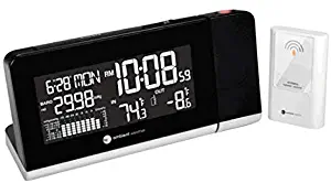 Ambient Weather WS-8460 Projection Clock with 256 Color Changing Ambient Temperature Display, Wireless Temperature and Barometer