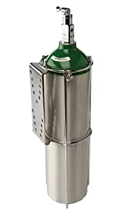 Compact Oxygen Tank Holder for Flat Surface Mounting D or E Size Cylinder - TANK NOT INCLUDED