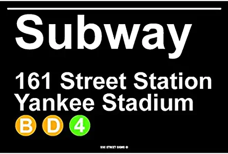 Subway 161 Street Station Yankee Stadium NYC Aluminum Tin Metal Poster Sign Wall Decor 12x18