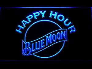 Blue Moon Beer Happy Hour Bar LED Neon Light Sign Man Cave 628-B