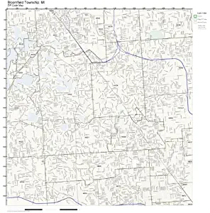 ZIP Code Wall Map of Bloomfield Township, MI ZIP Code Map Laminated