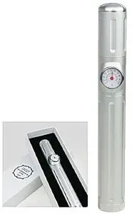 7-1/2" Aluminum Travel Cigar Tube w/Hygrometer & Humidifier ~ Choose Your Color (Silver)