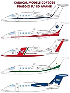 Caracal Models Decals 1/72 Scale CD72036 - Piaggio P.180 Avanti for AModel kit