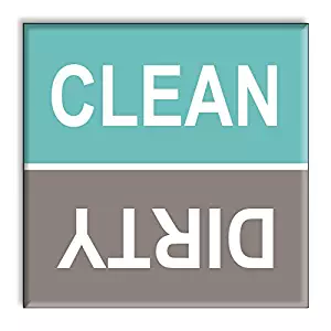 Guajolote Prints Clean Dirty Dishwasher Magnet Sign Indicator - Turquoise and Gray Beach Colors Style