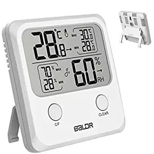 Indoor Thermometer Hygrometer with High Low Trends, Temperature Gauge and Humidity Meter Big Digits Sensor for Office, Kitchen, Humidifier, Dehumidifier, Air Conditioner Room, Greenhouse, Baby Nursery