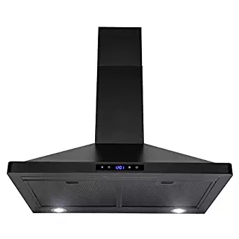 AKDY 30" Wall Mount Black Finish Stainless Steel Touch Control Panel Kitchen Range Hood Vent Cooking Fan