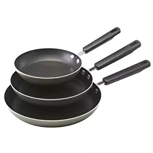 Farberware Aluminum Nonstick 8-Inch, 10-Inch and 11-Inch Triple Pack Skillet Set, Gray