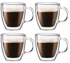 Bodum Bistro Double-wall Insulated 10-ounce Glass Mug - (Set of 4)