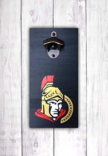 Ottawa Hockey Beer Bottle Opener | Ottawa Hockey Bar Sign | Wall Mounted Opener | Ottawa Canada Home Decor | Ottawa Hockey Wall Art -by LEADING EDGE DESIGNS