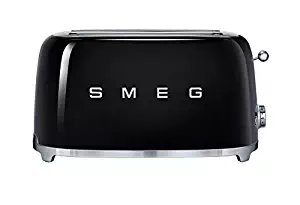 Smeg TSF02BLUS 50's Retro Style Aesthetic 4 Slice Toaster, Black