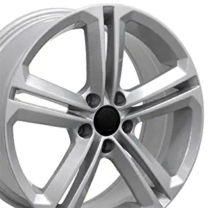 OE Wheels 18 Inch Fits Volkswagen GTI Jetta EOS CC Tiguan Rabbit Passat Golf Beetle VW CC Style VW18 Painted Silver 18x8 Rim Hollander 69924