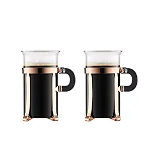 Bodum 4912-18 Chambord Classic 2 Piece Coffee Glass, 10 oz, Copper