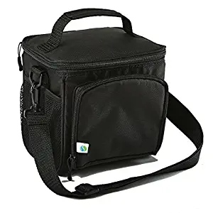 Fit & Fresh Small Cooler Bag Lunch Bag Insulated Tote Bag Soft Sided Thermal Bag for Men/Women/Work/Lunch/Fishing/Golfing/Beach/Camp/Picnic, Black