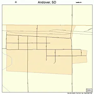 Large Street & Road Map of Andover, South Dakota SD - Printed poster size wall atlas of your home town