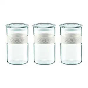 Bodum K11099-913 3 Piece Storage Glass Presso Set, 34 oz, White