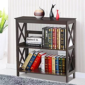 Best Espresso Finish 3-Tier Occasional Console Sofa Table Bookshelf