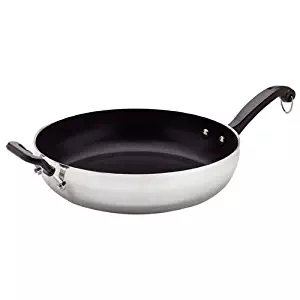 Farberware Classic Series Aluminum Nonstick 12-Inch Deep Skillet with Helper Handle, Silver